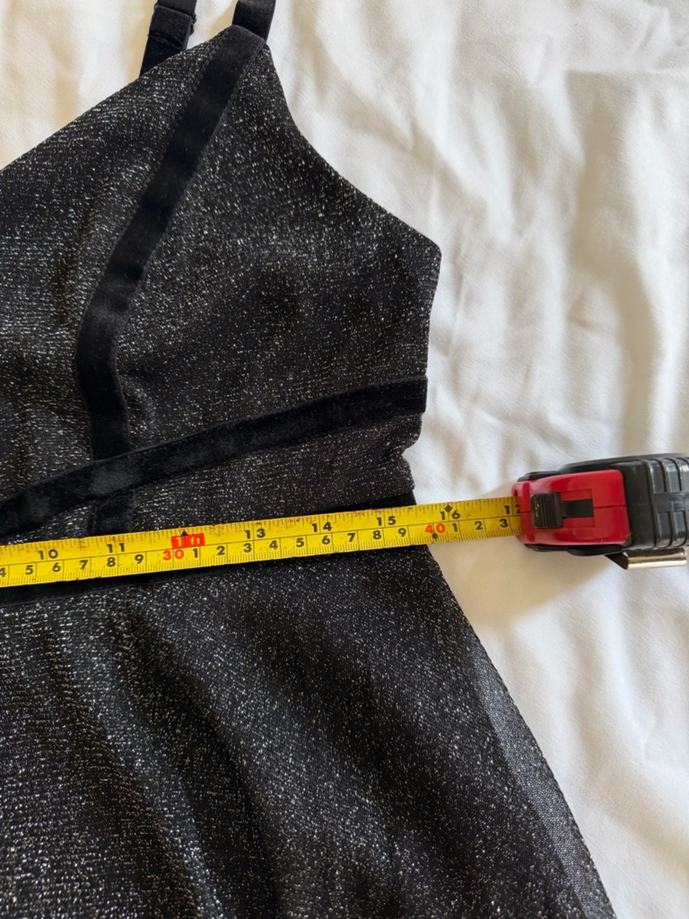 Torrid Black Metallic Shimmer Midi Dress Size 0 Fit & Flare Party Cocktail - Picture 4 of 9